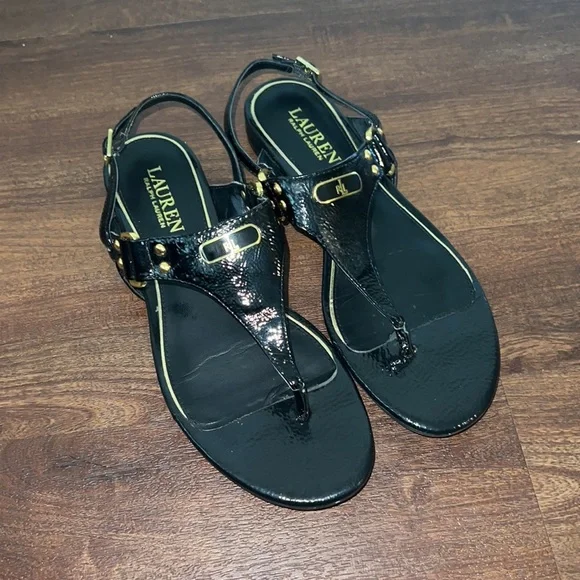 Womens Lauren Ralph Lauren Valinda T-Strap Slingback Sandals - Picture 3 of 6